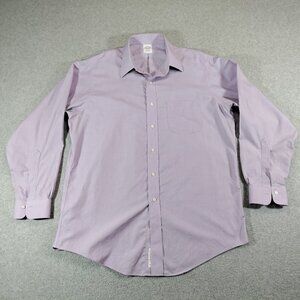 Brooks Brothers Shirt Mens Makers (XXL) Purple Long Sleeve Button Up 100% Cotton